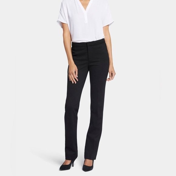 NYDJ Pants - NYDJ Black Straight leg Trouser Pants In Ponte Knit tummy control